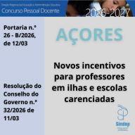 Açores: incentivos para professores em ilhas e escolas carenciadas